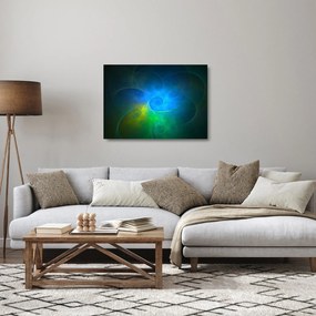 Tablou pe sticlă cu abstracțiune albastră (70x50 cm)