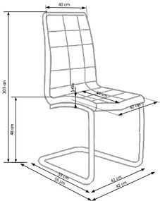 Scaun K147 piele ecologica alb