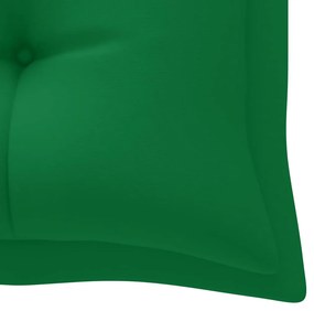 Banca de gradina cu perna verde, 175 cm, lemn masiv tec Verde, 175 cm