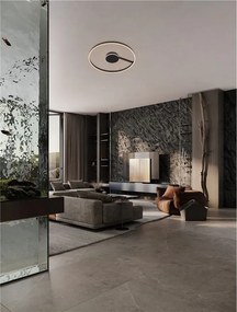 Lustra circulara aluminiu negru LED CCT SIENA 80cm