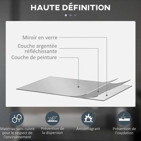 kleankin Oglindă rotundă luminoasă cu LED pentru baie Ø 60 cm pe perete cu iluminare comutator tactil sistem antiaburire 29 W argintiu | Aosom Romania