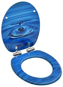 Capac WC inchidere silentioasa, albastru, MDF, picatura de apa 1, Picatura de apa albastra, Da