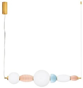Lustra LED suspendata, Ceramica, Roz, Albastru, Portocaliu, Alb, OBRIE