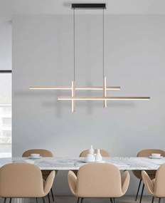 Lustra LED design liniar X-LIne auriu