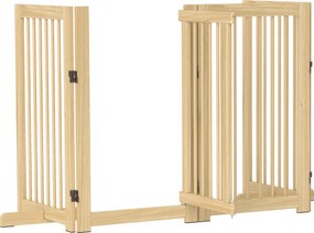 PawHut Poartă pentru câini, independentă, pliabilă, ușă &amp; picioare de susținere, cadru din lemn, 220x36x91cm | Aosom Romania