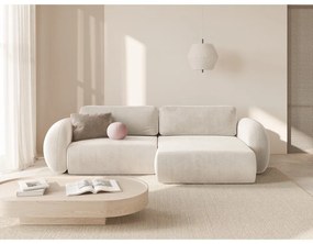 Colțar crem extensibil/cu spațiu de depozitare cu tapițerie din catifea Tonale – Cosmopolitan Design