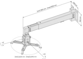 CONNECT IT CMF-7020-SL - Suport proiector perete argintiu