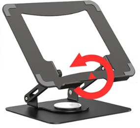 Suport Laptop Reglabil 360°, Ergonomie, Stabilitate și Design Premium, Negru