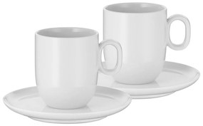 SET 2x ceașcă cu farfurioară pentru cafe creme WMF BARISTA 170 ml alb