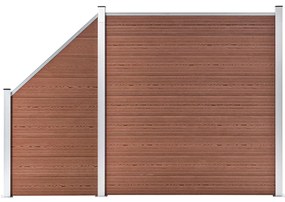 vidaXL Set panouri gard, 1 pătrat + 1 oblic, maro, 273x186 cm, WPC
