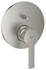 Baterie cada - dus incastrata Grohe Lineare 2 iesiri crom periat Supersteel fara corp ingropat