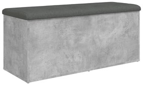 835057 vidaXL Bancă de depozitare, gri beton, 102x42x45 cm, lemn prelucrat