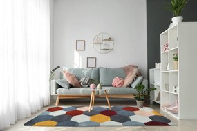 Covor Homeycomb Bedora,  120x170 cm, 100% lana, multicolor, finisat manual