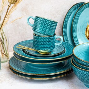 Mäser Set of 8 shallow and deep plates PROSPERO – turquoise