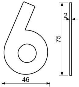 Numărul casei 6", RN.75L, negru"