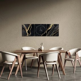 Tablou abstarcției aurii (cu ceas) (90x30 cm)