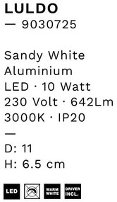 Spot aplicat, Plafoniera LED Luldo alb, 11cm