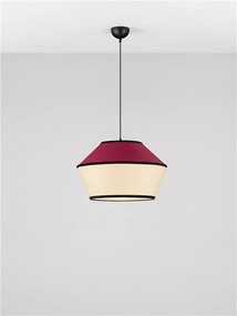 Lustra cu abajur stratifiat catifea Burgundy cu hartie naturala VELISS