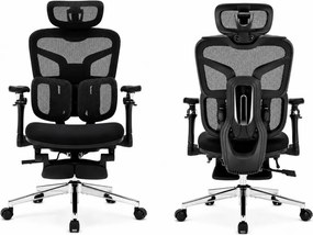 DeluxStar T9 FOAM Premium – Scaun ergonomic, Cotiere 6D, Suport Lombar Adaptiv, Spătar Reglabil pe Înaltime în 5 pozitii, Mecanism Înclinare/Blocare, Șezut buretat, Negru