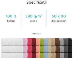 Prosop BASIC ONE 50 x 90 cm negru, 100% bumbac