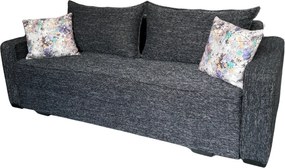 Canapea LARISA extensibila, 3 locuri, lada de depozitare, stofa gri inchis, 220x95x85 Stofa, Gri Inchis