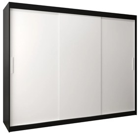 Dulap de haine 250 cm Toki (negru mat + alb mat). 1064863