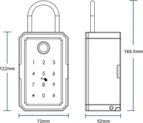 Cutie depozitare chei, Inteligenta, AMASAFE 3 Smart, Neagra, montata pe perete, Waterproof, IP65, App TT Lock, pentru Inchirieri in Regim Hotelier, Ai