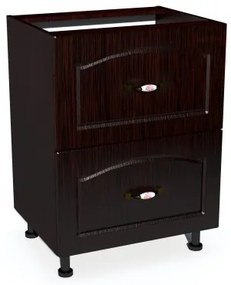 Corp inferior 60 cu 2 sertare metalice pentru greutate Zebra MDF mustata wenge
