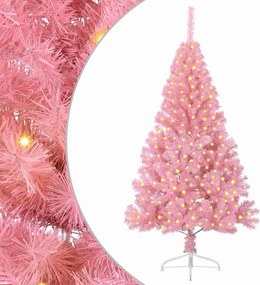 vidaXL Pom de Crăciun artificial pre-iluminat Roz 180 cm PVC