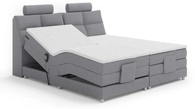 Pat electric reglabil, arcuri, gri, 160x200, POLERMA NEW