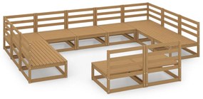 3076172 vidaXL Set mobilier de grădină, 11 piese, lemn masiv de pin