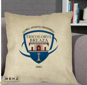 Perna Personalizata CSO Tricolorul Breaza 1951, 40x40 cm, Crem, Husa Detasabila, Perna Inclusa, BEKZ®