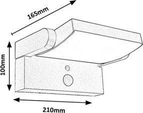 Aplică LED solară cu senzor Brilagi ANKLE LED/10W/3,7V 3000K IP65