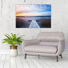 Tablou - Lac înghețat, Ełk, Mazury, Polonia (90x60 cm)