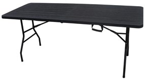 Autronic Masă de grădină, metal, plastic, negru,AZ-K100 3 BK