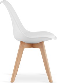 OFERTA Scaun alb BALI MARK cu picioare din fag calitatea a II-a
