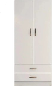 Dulap GRD0401, alb, PAL melaminat, cu 2 usi si 2 sertare, 80x47x182 cm