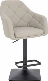 HR831KW Scaun Ecru Piele Ecologica Premium Soft cu Bază Neagră