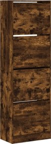 vidaXL Pantofar cu 4 sertare rabatabile, stejar fumuriu, 60x34x187,5cm