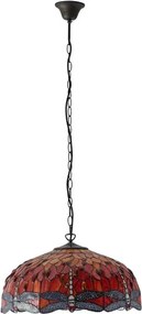 Endon 64082 - Lustru suspendat cu lanț Tiffany DRAGONFLY 3xE27/60W/230V diametru 50 cm