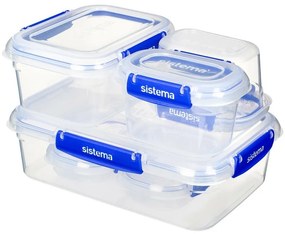 Sistema Set de 6 cutii etanșe pentru alimente KLIP IT PLUS, 2x180 ml, 2x400 ml, 1x1 l și 1x2,2 l