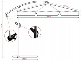 JAKS Umbrelă de grădină verde LED