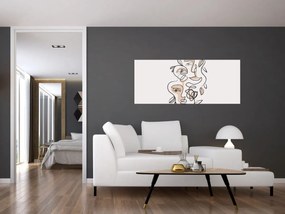 Tablou - Line art facials (120x50 cm)