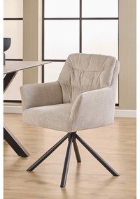 Scaun de sufragerie bej cu cotiere tapițat Alonso – Actona