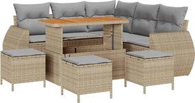 vidaXL Set de canapele pentru grădină 9 pcs Beige și gri deschis
