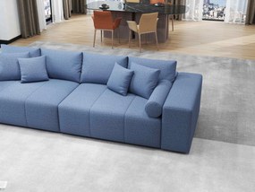 Canapea extensibilă dumonde cu ladă de depozitare si sezut confortabil din spuma high-density, Marbela Enjoy Blue XXL 295x100 cm