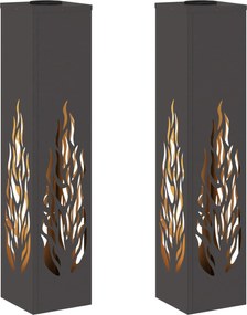 vidaXL Lumină LED Solară pentru Alei 2 pcs Negru Oțel laminat la rece