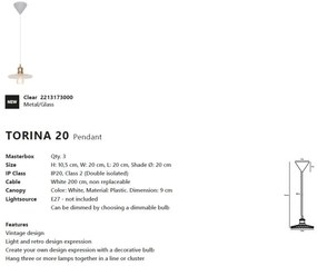 Pendul design clasic Torina 25 transparent