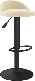 vidaXL Scaun de bar, crem, catifea