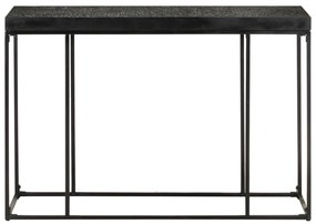 321612 vidaXL Masă consolă, negru, 110x35x76 cm, lemn masiv acacia și mango